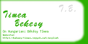 timea bekesy business card